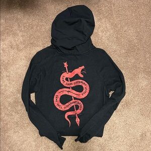 Project Rock Under Armour Black Hoodie with Red Snake Graphic